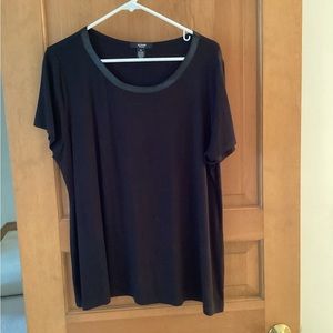 ALFANI WOMAN BLACK SHORT SLEEVE TOP 2X